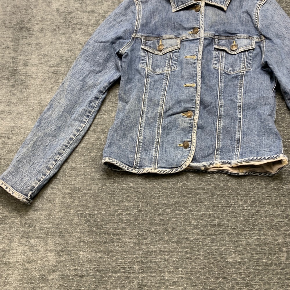 Geoffrey Beene Sport Trucker Jacket Womens 4 Blue Denim Cotton Stretch Outdoor - Picture 3 of 14